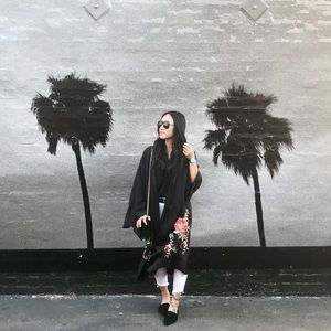 Topshop PREMIUM Floral Embroidered Kimono Duster